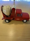 Vintage 1960's Tonka Jeep Cement Mixer Truck #77 Red White w/ Oval Label 9”