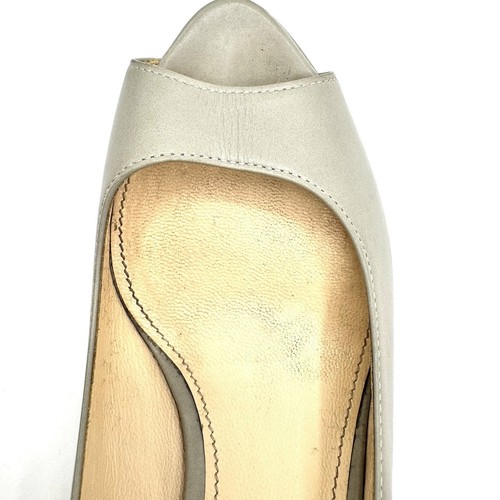 PRADA graue Leder Peeptoe Pumps | minimalistische italienische Designer Heels Gr. 37,5 - Bild 12 von 16