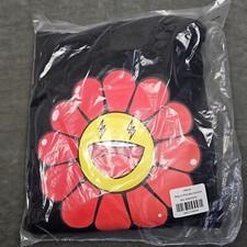 J. Balvin x Takashi Murakami Hoodie Men Small Black Rojo Flower Colores Album