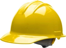 30YLR Classic Cap Style Hard Hat – Yellow, Front Brim HDPE Hat with 6 Point Ratc