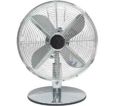 12" CHROME 3 SPEED OSCILLATING FREE-STANDING COOLING DESK TABLE FAN ELPINE