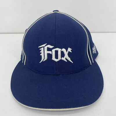 Fox Racing Fitted Baseball Hat Blue Adult Size 7 100% Wool Vintage Retro Skate