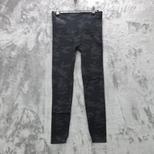Spanx Leggings Women's Medium Black Camo Look At Me Now Seamless Shaping