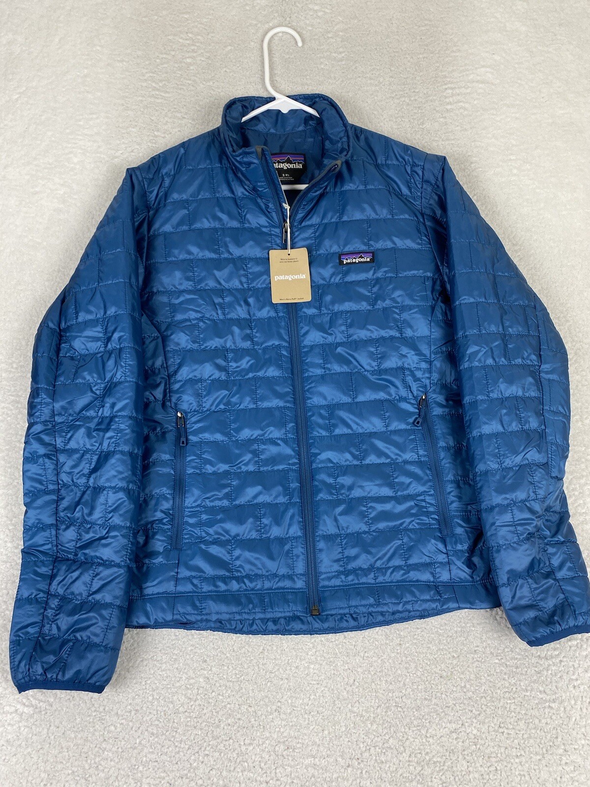 NWT Patagonia Nano Puff Jacket Mens Sz S Lagom Blue Full Zip Primaloft Quilted