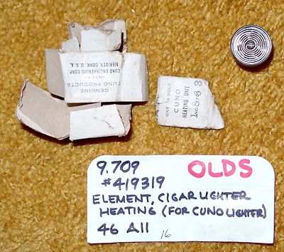 1946 Oldsmobile Cigar Lighter Element  (Cuno Type) NOS 419319