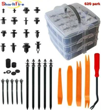 650Pcs Car Retainer Clips & Plastic Rivet Fastener Bumper Fits For GM Ford Honda