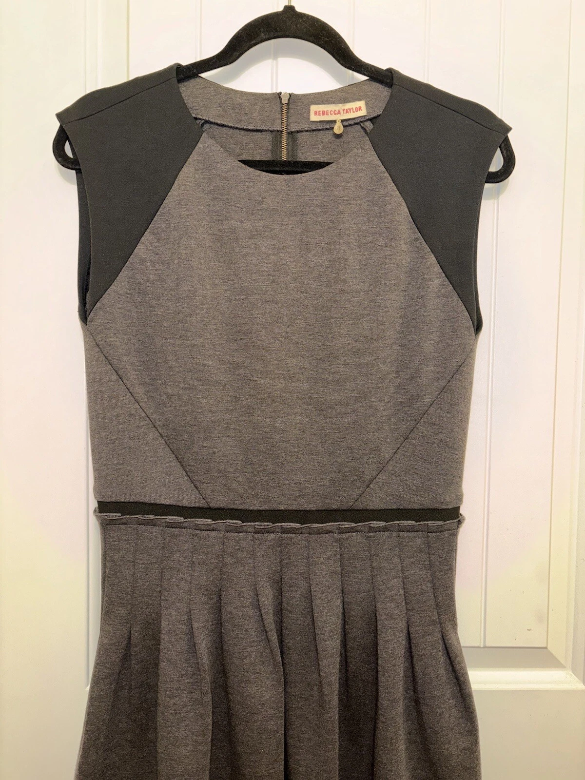 VETEMENTS Abito a pieghe Rebecca Taylor Ponte a maglia grigio antracite nero taglia 6