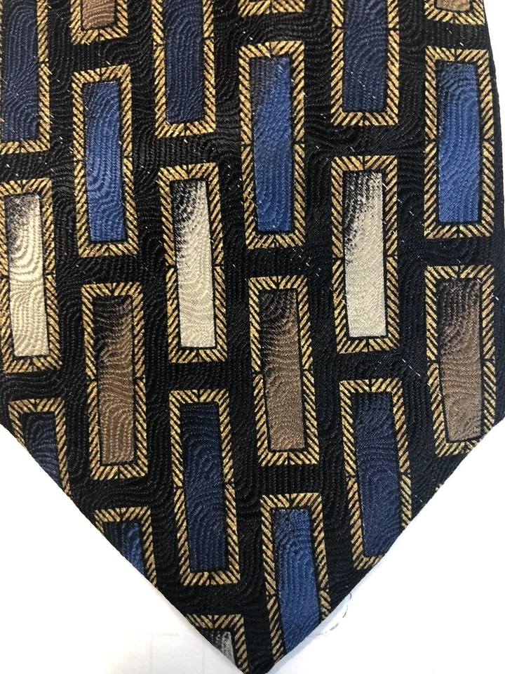 Corbata para hombre Parisian Signature - Geométrica - Nueva sin etiquetas - 4 pulgadas de ancho Foto 2 de 4