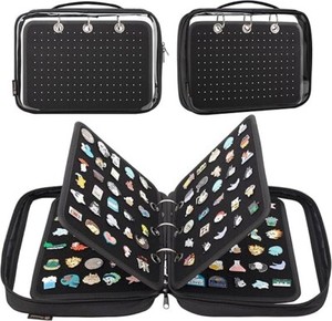 Enamel Pin Display Stand - Holds 240+ Pins With 5 Velvet Pages Grey Organizer