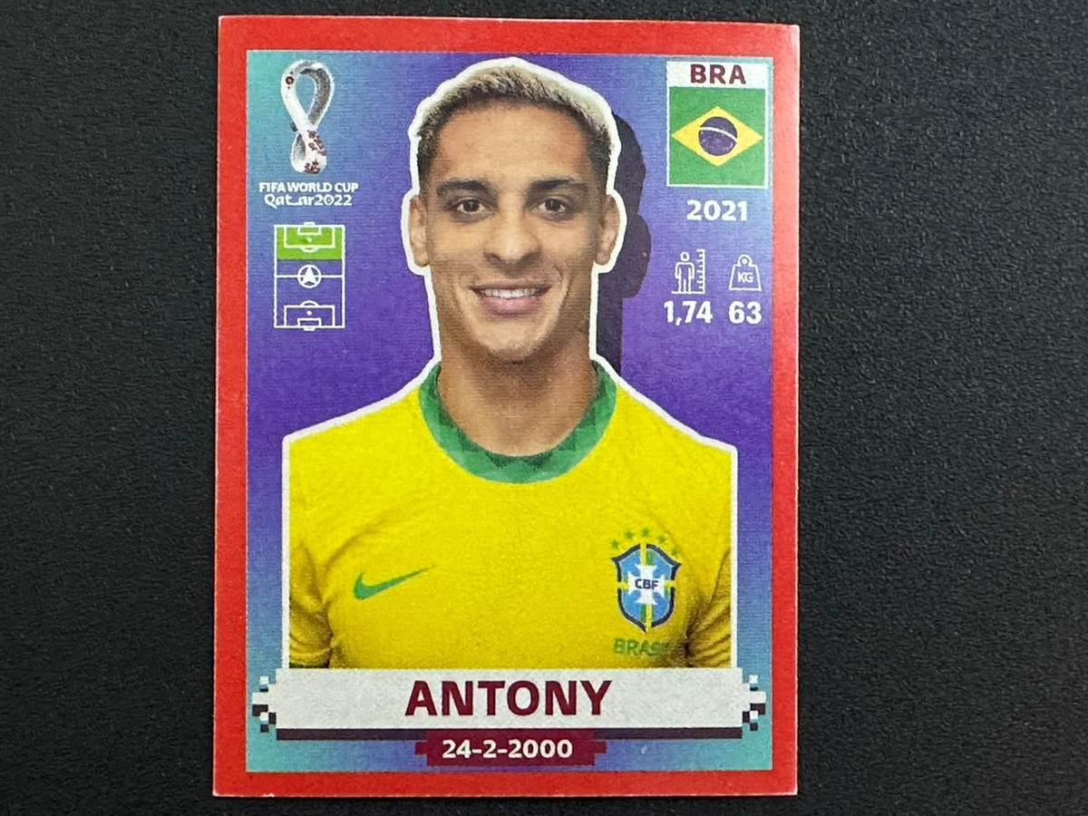 2022 Panini World Cup Stickers Qatar Antony RED Border BRA15 | eBay