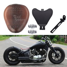 Sedile moto pelle di coccodrillo solo sella a molla per Yamaha V-Star XVS 1100 Bobber