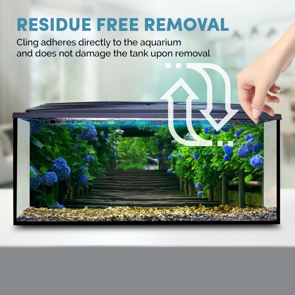 Fish Tank Background 90x45cm - Hydrangea Flowers Garden #8970 | eBay