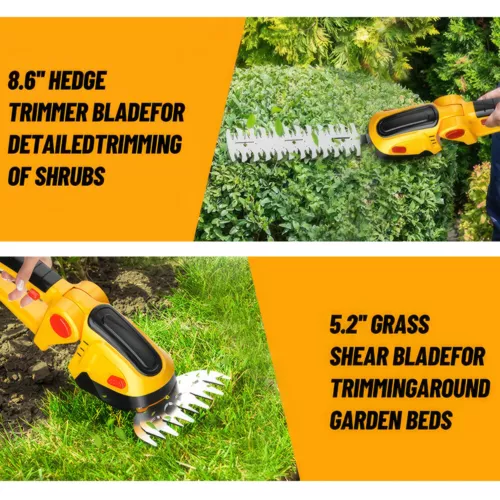 24V Cordless Grass Shear Shrubbery Trimmer 2 in 1 Hedge Shears/Grass Cutters Kit - Picture 4 of 17