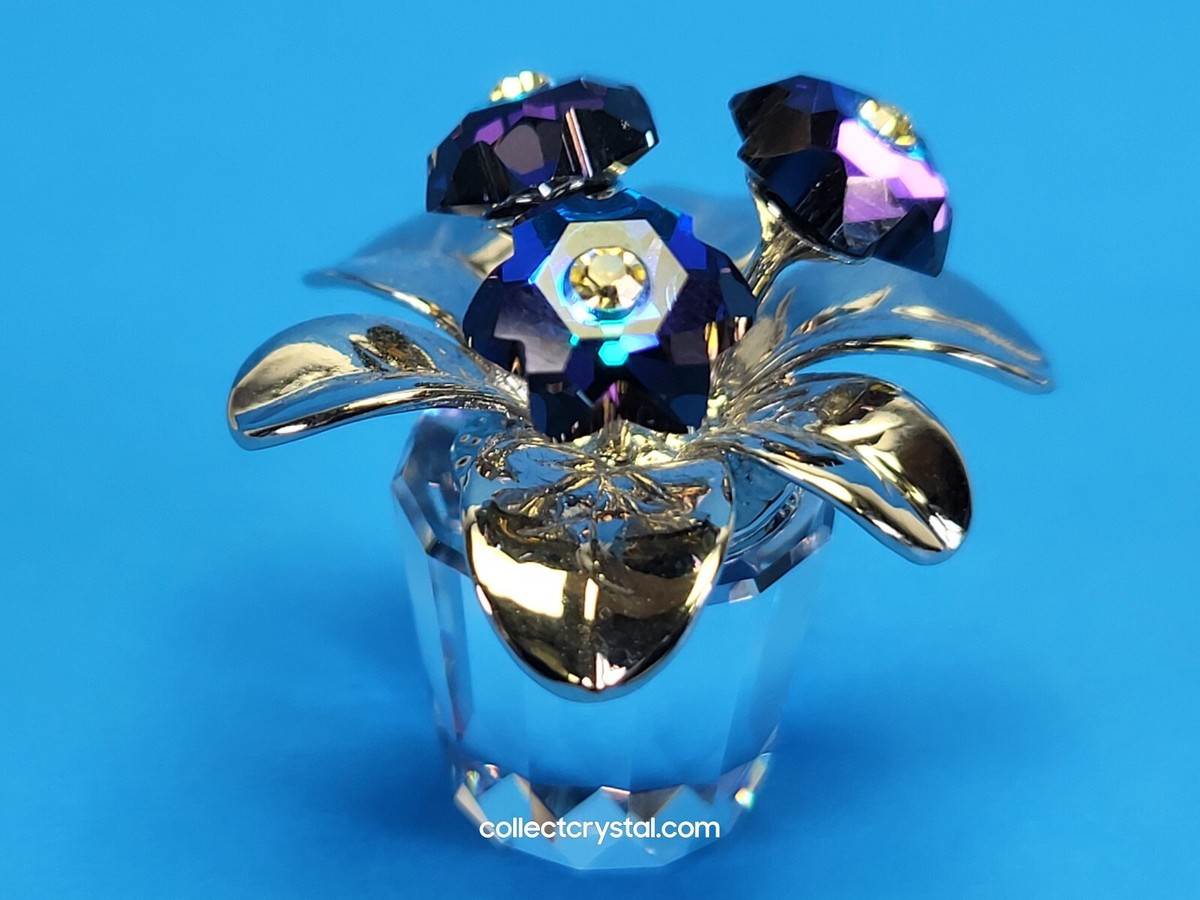 Swarovski Happy Flower Figurine Memories Blue Primula Rhodium Swarovski Happy Flower Figurine Memories Blue Primula Rhodium