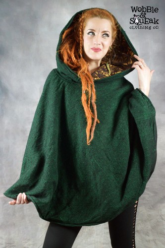 MANDALA JEDI PONCHO Woolen Warm Flower of Life Hippy Pixie Psytrance Hippy Wear - Picture 3 of 16