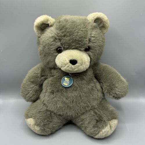 Vintage Dakin HUGGY grauer Teddybär Plüschtier 15 Zoll Stofftier 1984