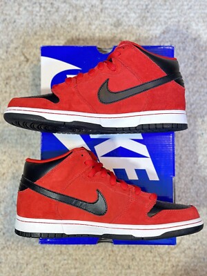 Size 9 - Nike SB Dunk Mid Pro Red - 314383-600 | eBay