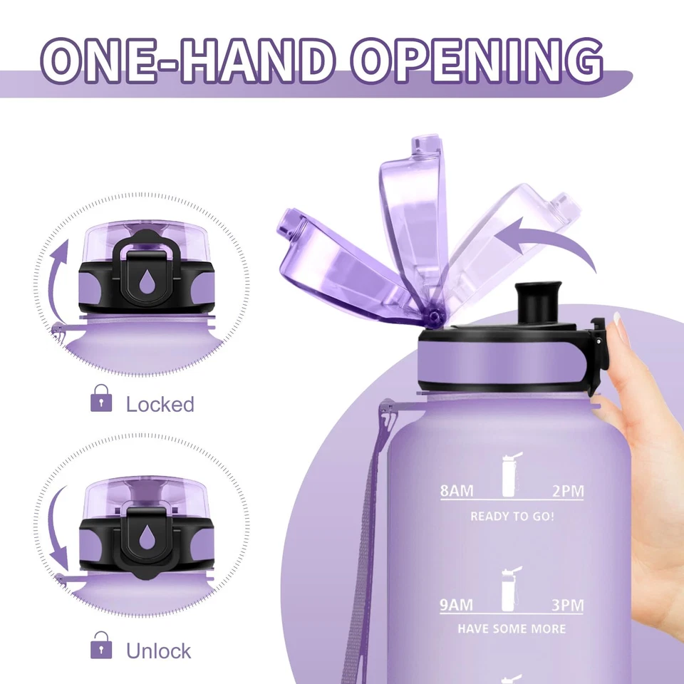 Sportflasche 1.5L Auslaufsicher Wasserflasche mit Filter Trinkflasche Sport W... - Bild 2 von 4