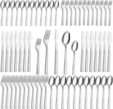 60-Pcs Silverware Set Service for 12, Premium Stainless Steel Flatware Set