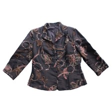 Marina Ribbon Embroidered Jacket Brown Ladies Small Medium 88063