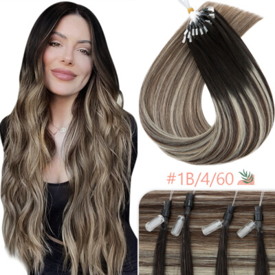Thick 1G Indian Micro-Ring Loop Beads Pre Bonded 100% Human Hair Extensions USPS