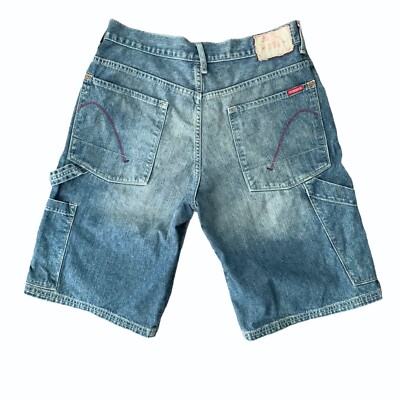 90s GUESS USA製 Denim Buggy Short 32 Vintage Guess Jean Shorts Mens 32x12 Denim Baggy Casual 90s