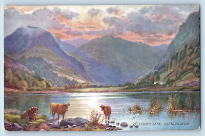 Co. Wicklow Ireland Postcard Lower Lake Glendalough c1910 Oilette Tuck Art