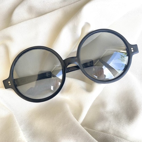 Vintage Cool-Ray Polaroid 180 Sonnensirene schwarzes Gestell rauchige Gläser Sonnenbrille rund