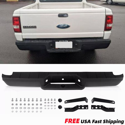 Stepside Ranger Rear Bumper Black Steel Rear Step Bumper Assembly For Ford Ranger 1993-2011 ...