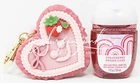 Bath & Body Works Pocketbac Hand Sanitizer Gel Holder Pink Heart Strawberry Cake