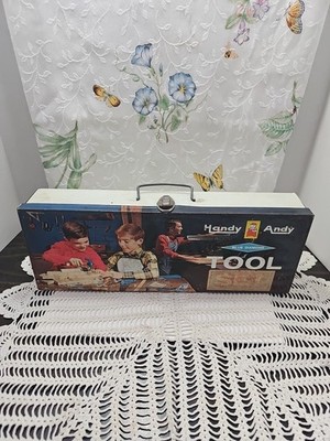 VTG Handy Andy Blue Diamond Children's Metal Tool Box