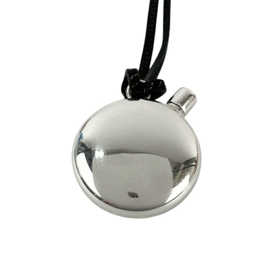 HERMES Perfume Bottle Black Leather Necklace 35