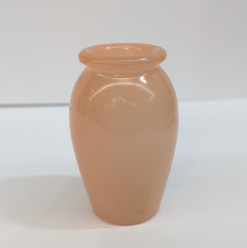 Vintage Italian Pink Alabaster Mini Bud Vase Carved Stone Blush Pink 3" Tall - Picture 4 of 11