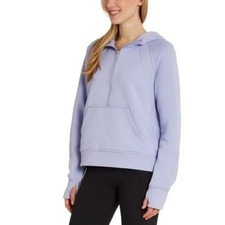 Danskin Womens Lavander Mixed Rib Cozy Half Zip Pullover Hoodie Size XL NWT