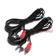 2X 10FT 3.5MM AUX AUXILIARY RCA MALE PLUG AUDIO STEREO JACK CONNECTOR CABLE CORD