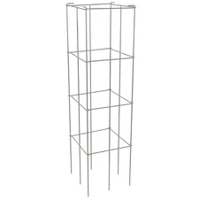 Tomato Cages Plant Support Cage Square Steel 3/5/6/10 Packs Silver/Green