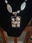 Modernist Sterling Silver & Mother Of Pearl Luc Lameth Necklace & Pendant 16-18” — photo 2