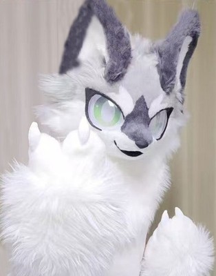 Fursuit Long Fur Husky Fox Mascot Head Party Halloween Fur Cosplay-Promotion