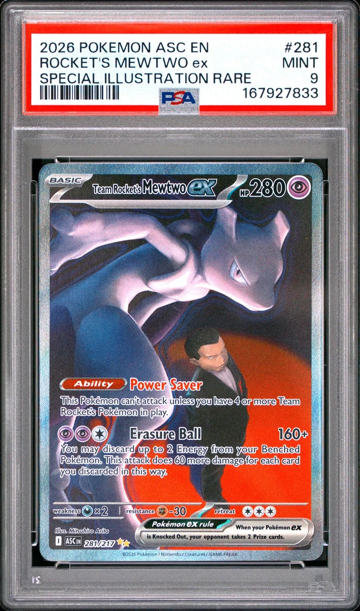 Mewtwo Pokémon TCG Professional Sports Authenticator (PSA) Grade 9