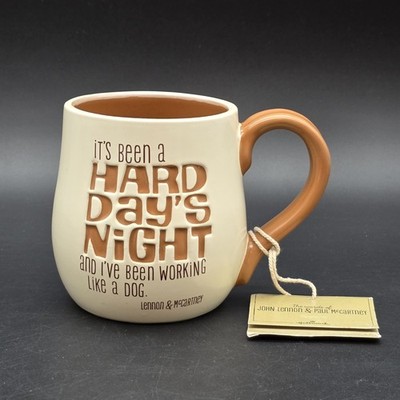Vtg HALLMARK It's Been A Hard Day's Night Coffee Mug BEATLES Lennon McCartney 92