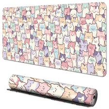 Cute Colorful Cats Large Gaming Mouse Pad for Desk,XL Big Mouse Pad Gaming Ma...