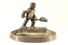 The Iron Fireman Co Publicidad Robot Pala Carbón Metal Pesado Cenicero Antiguo