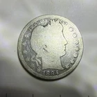 1894 Barber Quarter 25C Silver Circulated Business Strike Uncertified US Coin