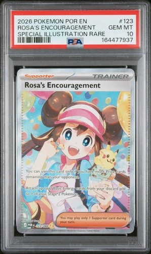 2026 POKEMON POR EN-PERFECT ORDER #123 ROSA'S ENCOURAGEMENT PSA 10