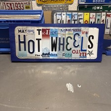 Hot wheels Sign Made From License Plates, Hand Crafted From Old Plates.