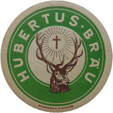 ALTER BIERDECKEL HUBERTUS BRÄU Laa an der Thaya/Österreich Bierfilze Impressum