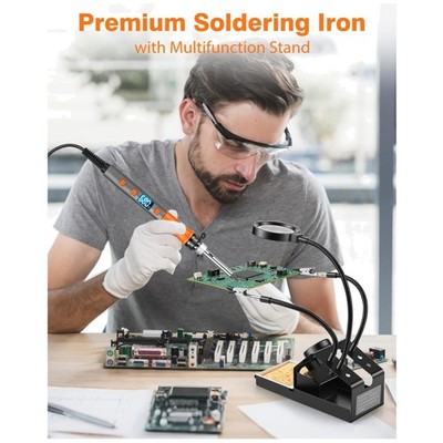 Portable Soldering Iron Kit with LCD Temperature Control
