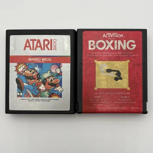 Mario Bros + Activision Boxing Atari 2600 - Untested - Fast & Secure Shipping