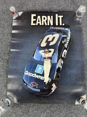 Vintage 1990s Dale Earnhardt Sr #3  Earn It.  NASCAR Poster