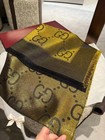 Gucci GG Gold Thread Jacquard Shawl Velvet Women’s Square Scarf 55in — photo 4